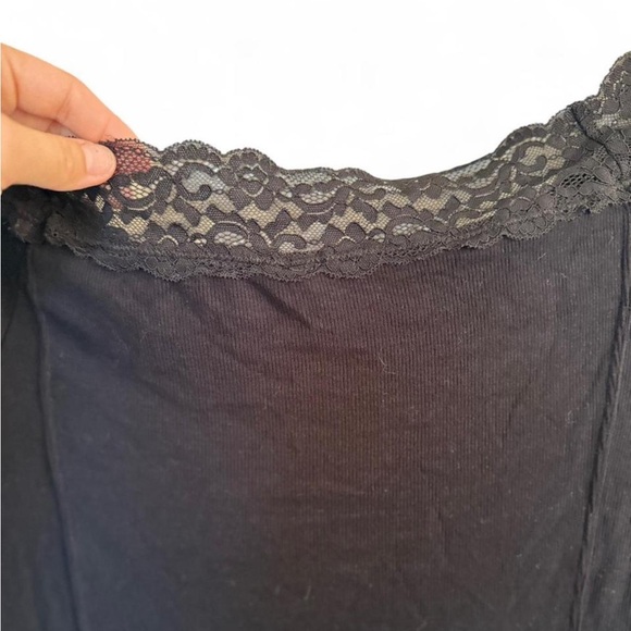 Free People Black Lace Trim Top - Picture 4 of 7